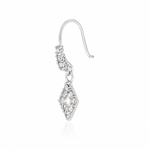 Luminous Open Diamond Drop Earrings in 925 sterling silver – side view