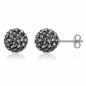 Celestia Pavé Sphere Stud Earrings in 925 sterling silver – additional view