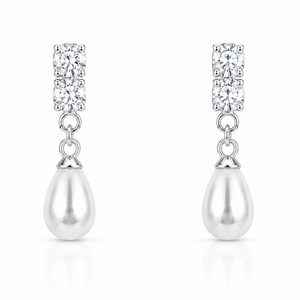 Luna Pearl Drop Earrings in 925 sterling silver – main view