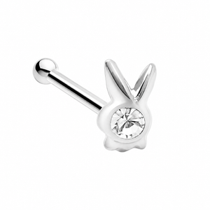 Bunny Crystal Nose Bone Stud in 925 sterling silver – additional view
