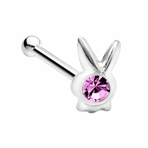 Bunny Crystal Nose Bone Stud in 925 sterling silver – additional view