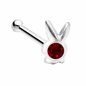Bunny Crystal Nose Bone Stud in 925 sterling silver – additional view