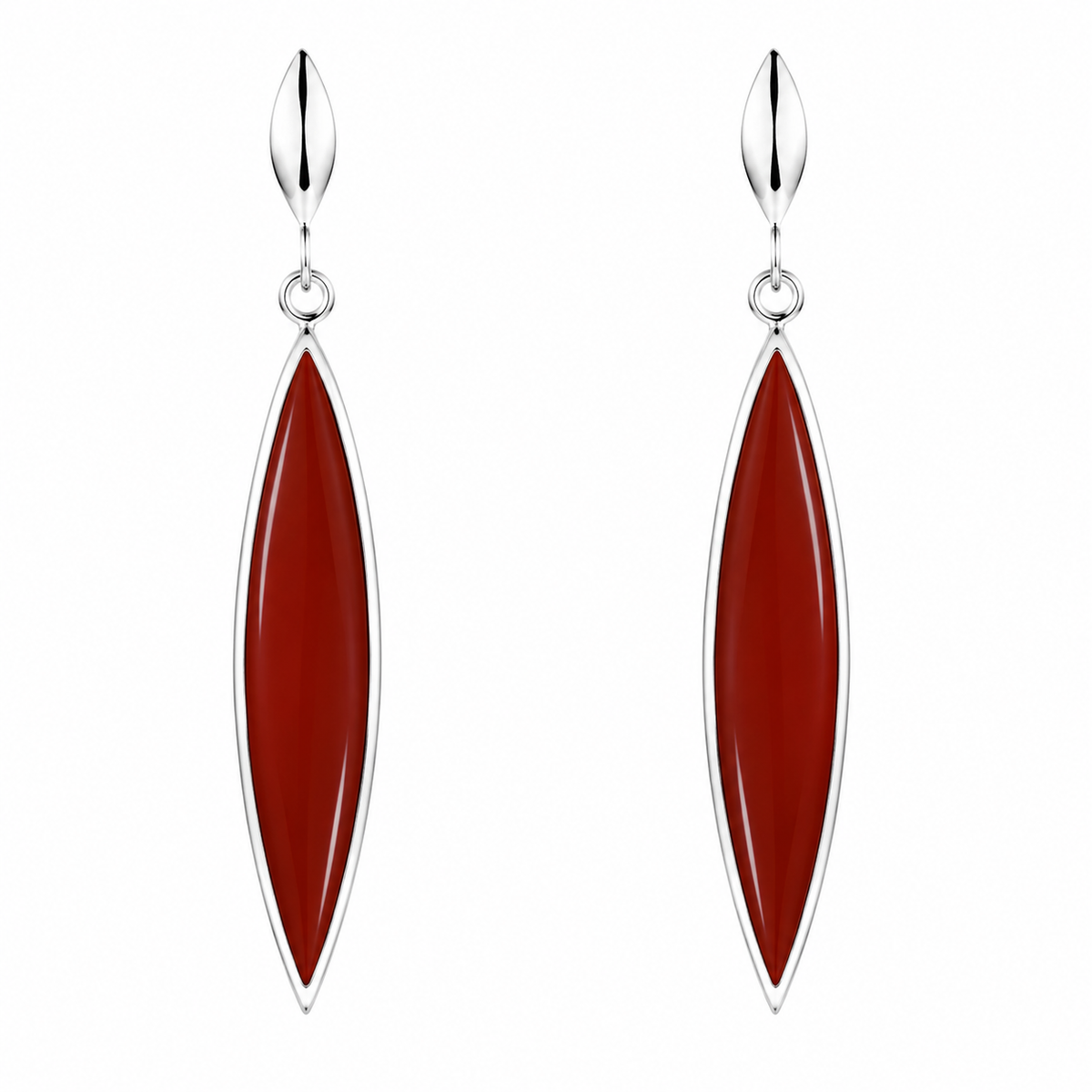 Marquise Abalone Garnet & Mother of Pearl Earrings