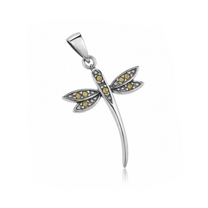 Marcasite Dragonfly Pendant in 925 sterling silver – main view
