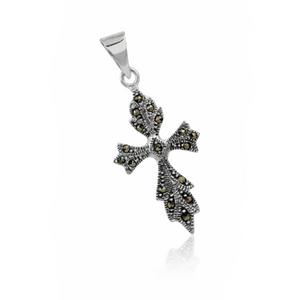Marcasite Gothic Cross Pendant in 925 sterling silver – main view
