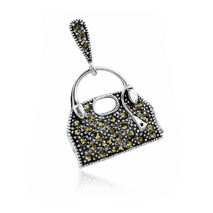 Marcasite Handbag Pendant in 925 sterling silver – main view