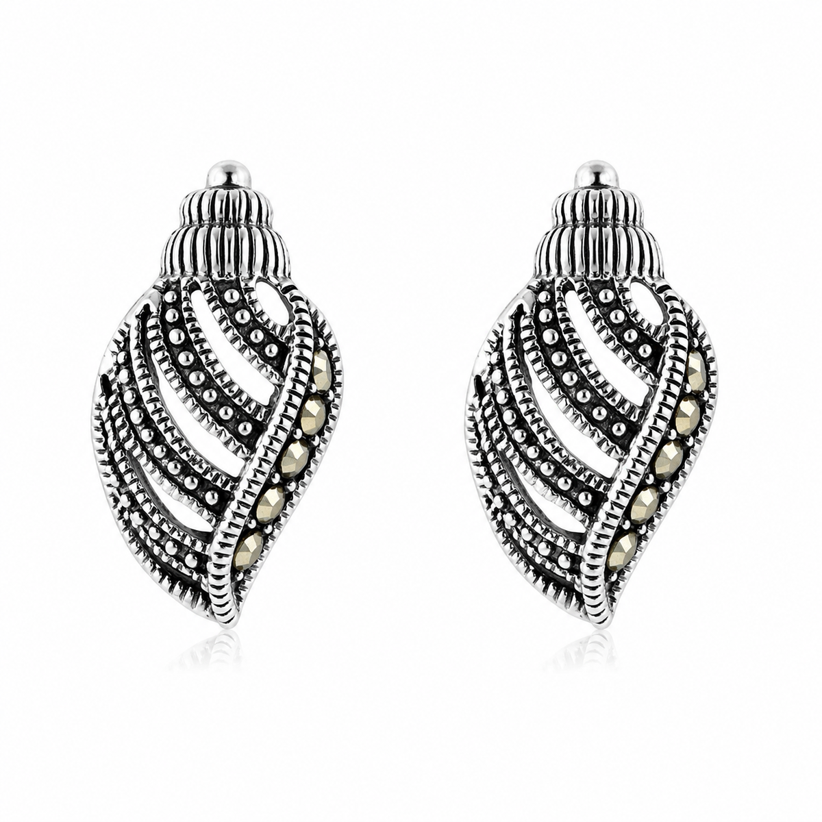 Marquise Shell Marcasite Set