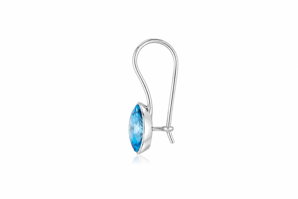 Marquise Solitaire Threader Earrings in 925 sterling silver – additional view