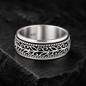 Filigree Spinner Ring in 925 sterling silver – side view