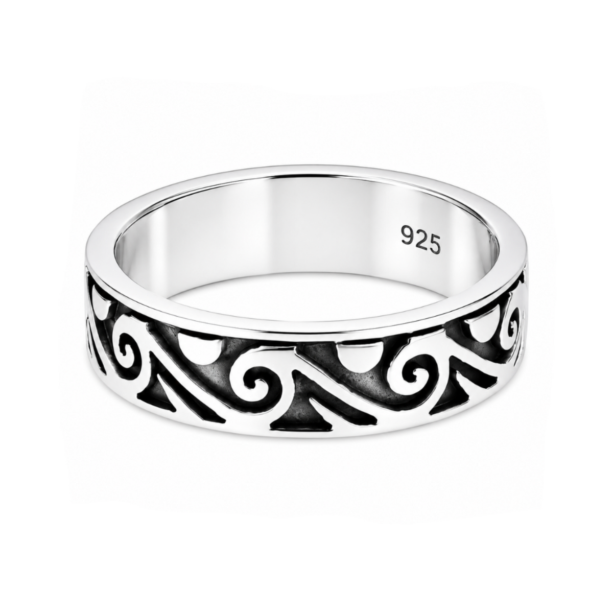 Spiral Wave Tribal Ring