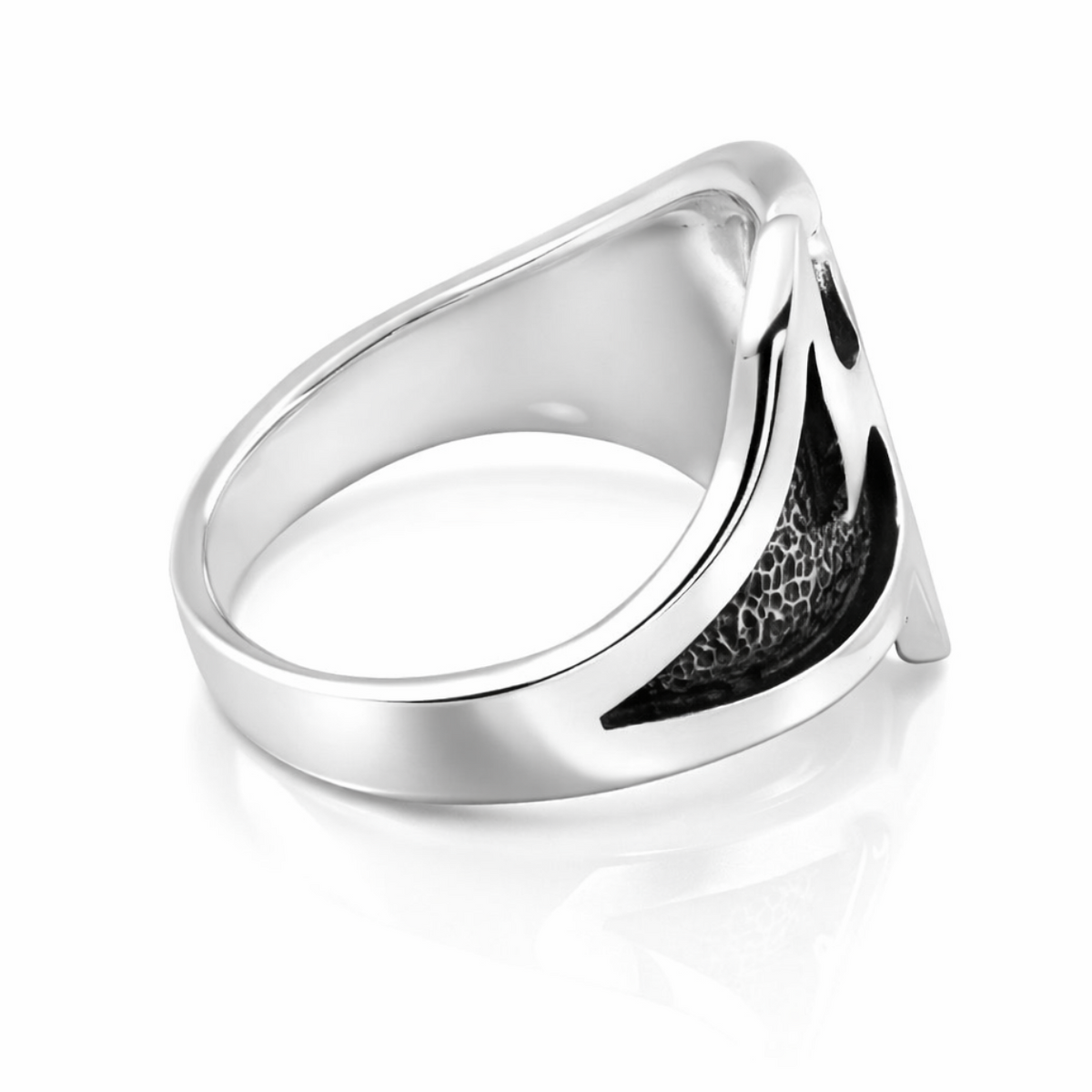 Tribal Blade Tattoo Ring in 925 sterling silver – side view