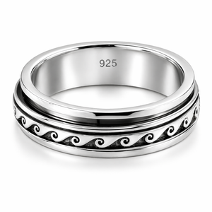 Wave Spinner Ring in 925 sterling silver – main view