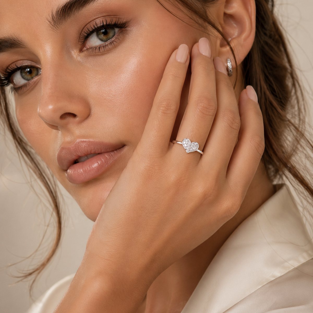Micro Pavé Heart Ring