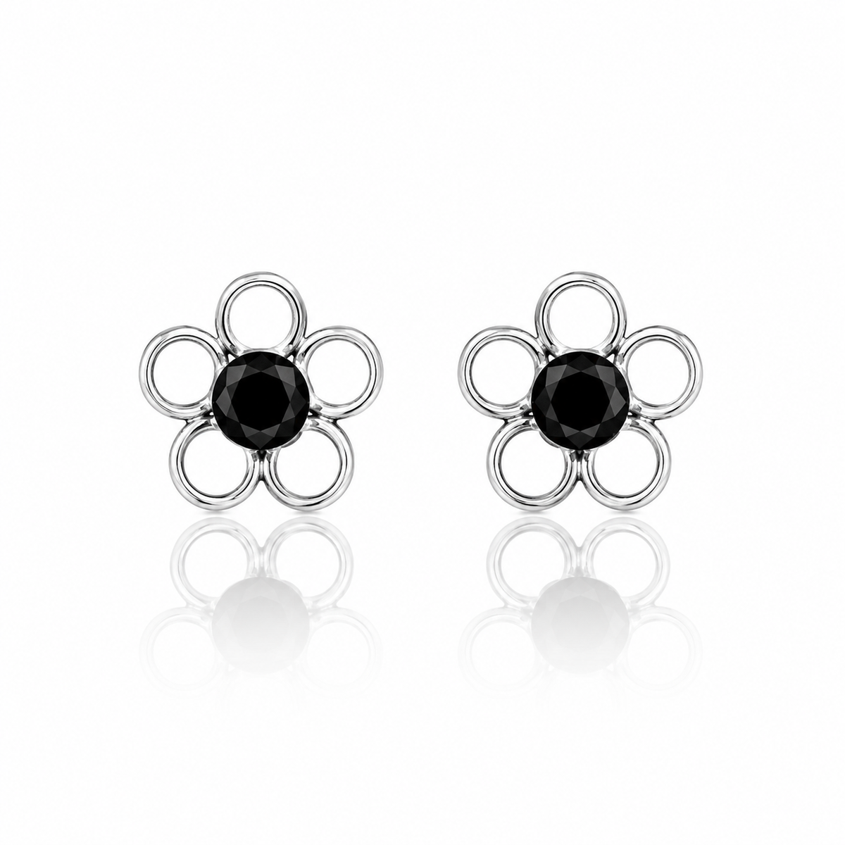 Boucles d'oreilles puces fleurs Midnight Bloom