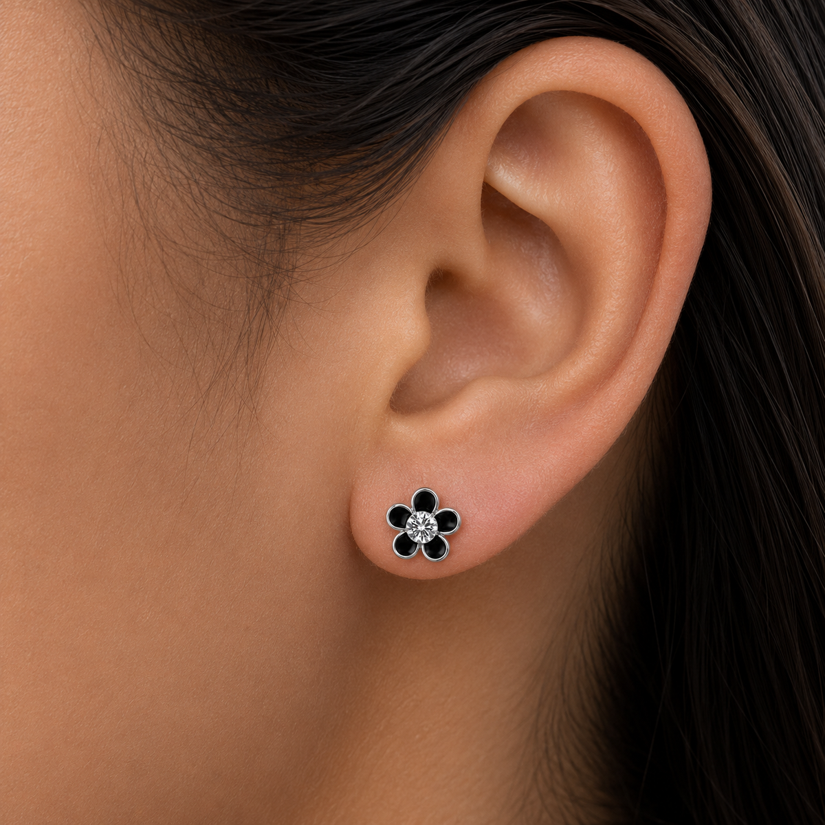 Boucles d'oreilles puces Midnight Blossom
