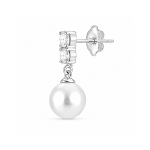 Midnight Pearl Crystal Drop Earrings in 925 sterling silver – additional view