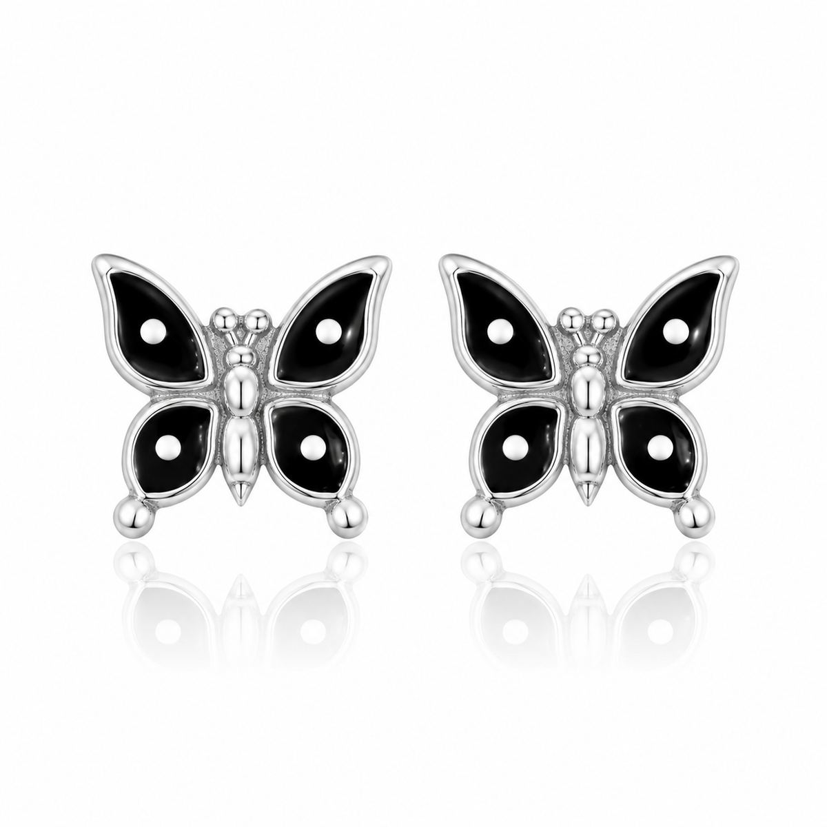 Boucles d'oreilles puces Papillon au clair de lune