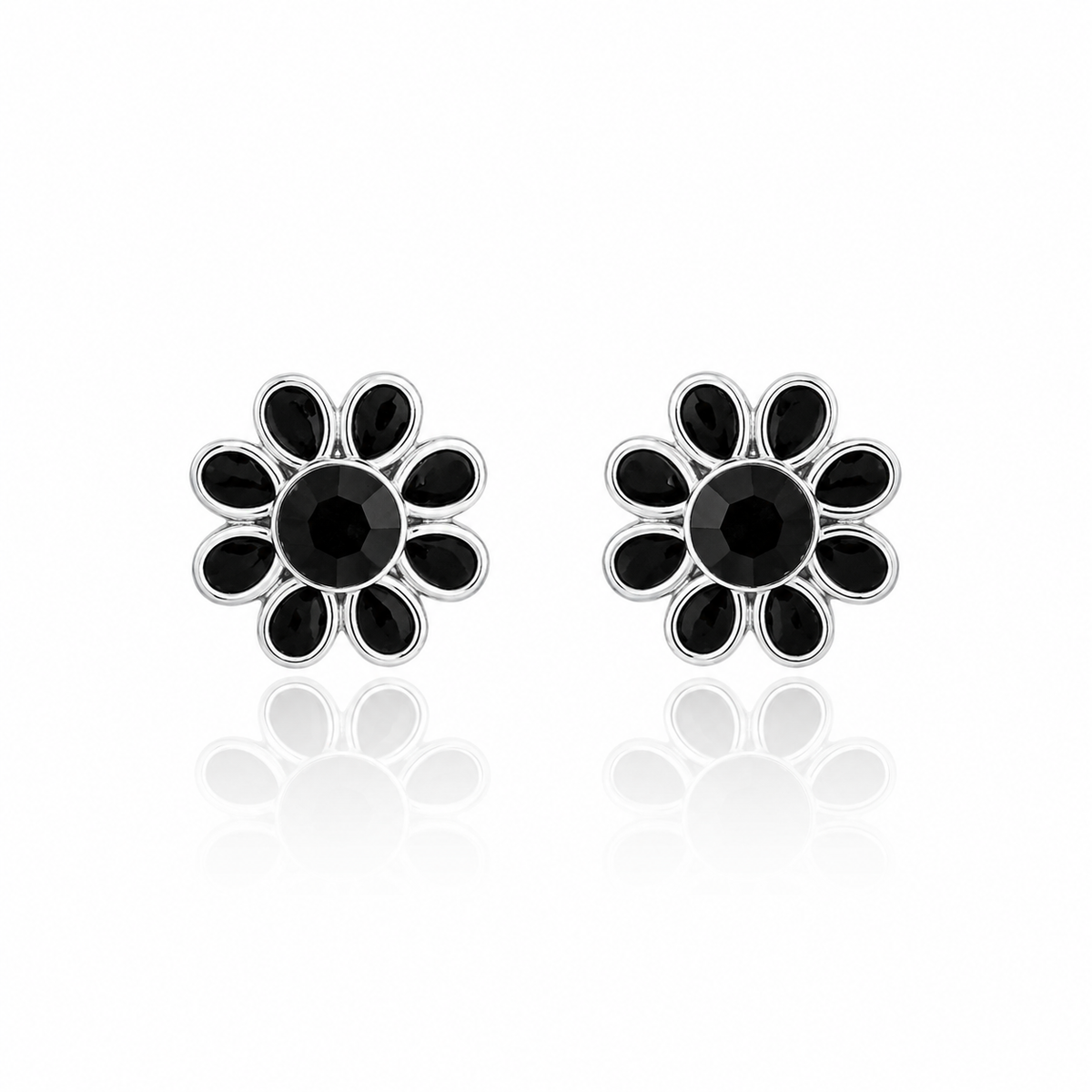 Boucles d'oreilles puces Noir Blossom