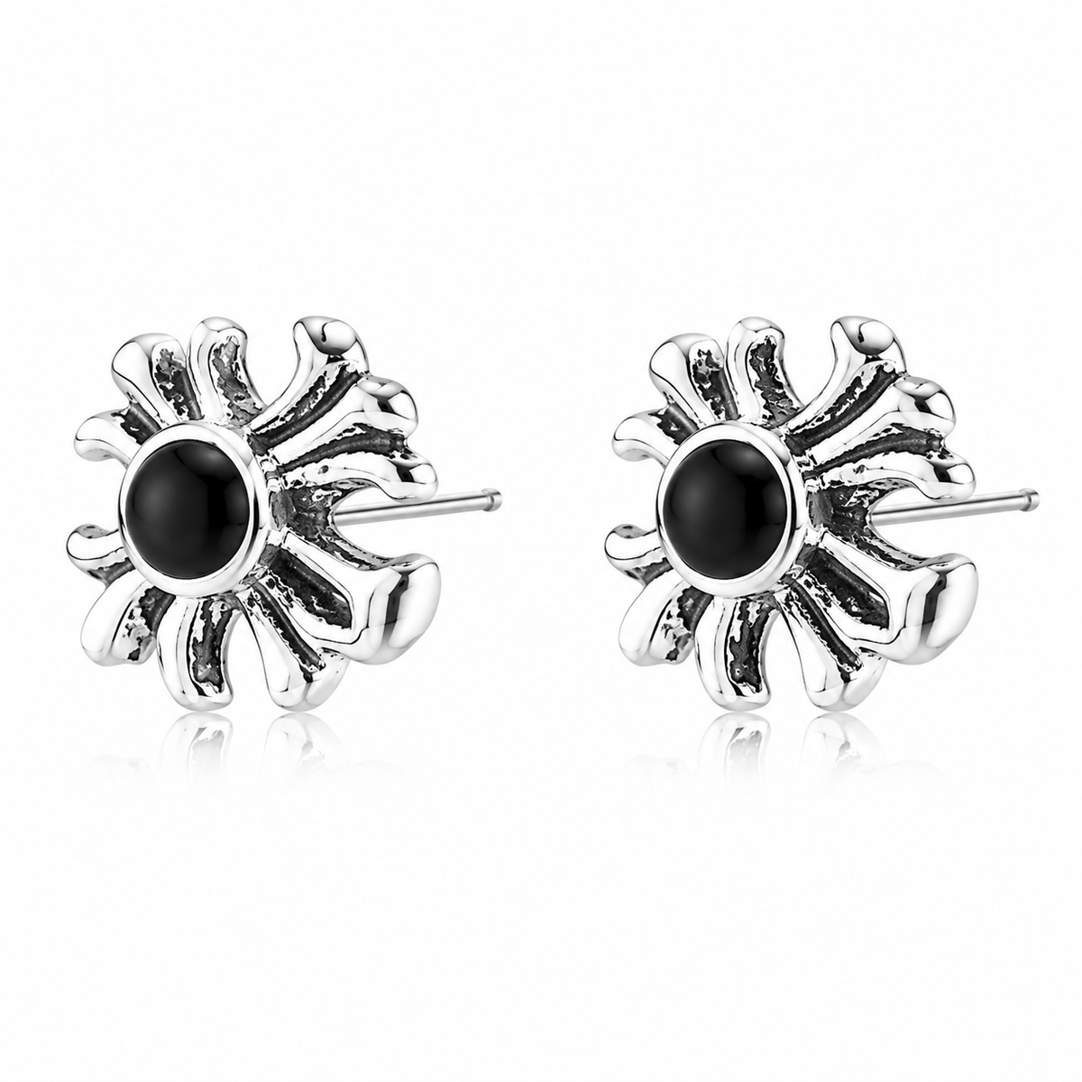 Iron Cross With Red Gem in 925 sterling silver – additional view