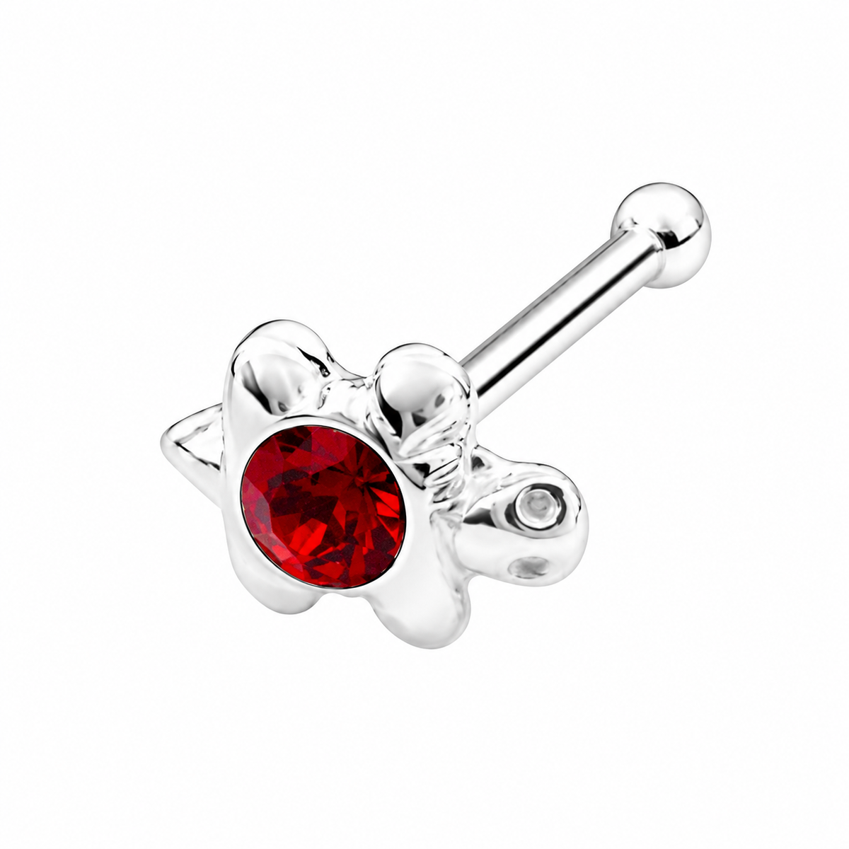 Turtle Crystal Nose Bone Stud in 925 sterling silver – additional view