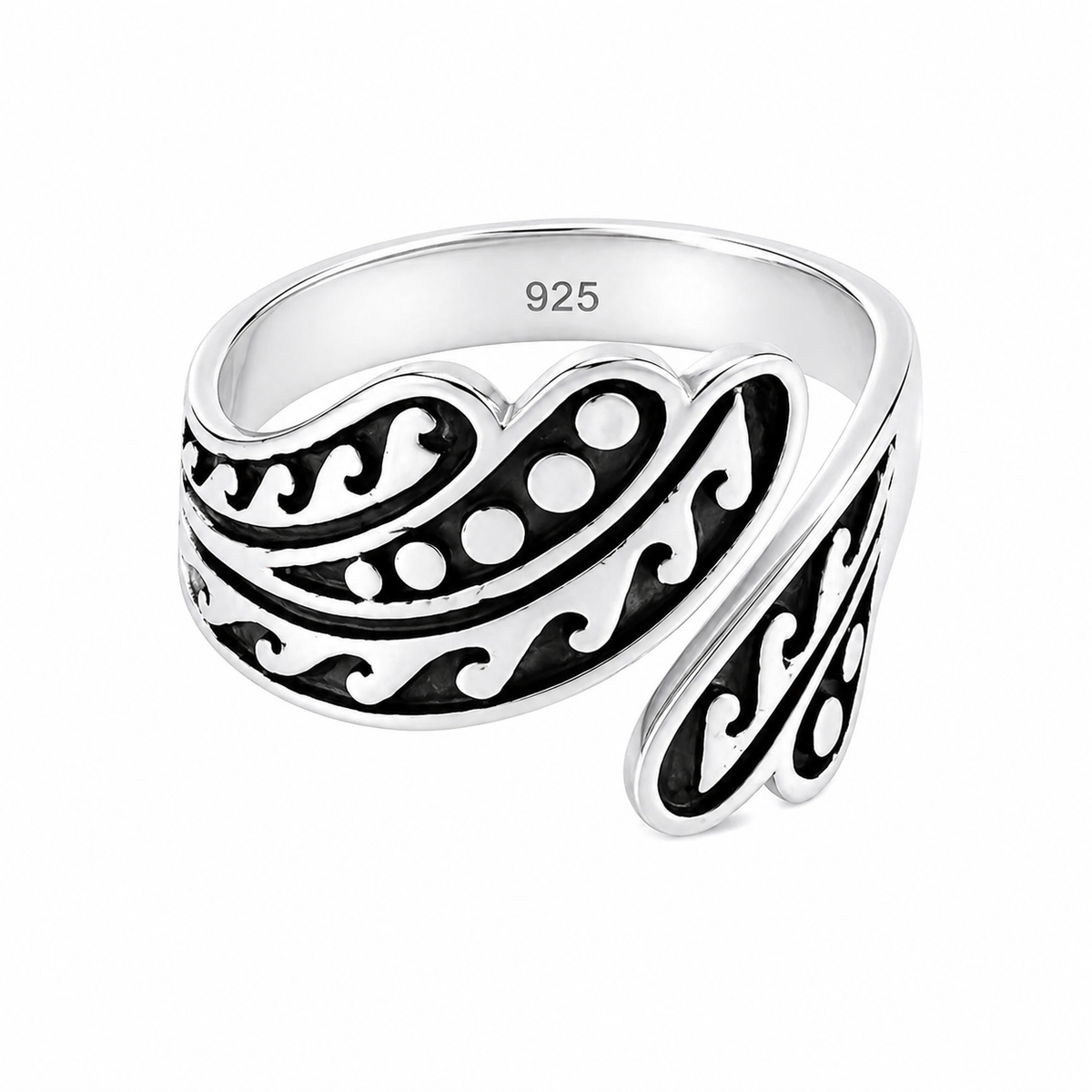 Vintage Oxidized Adjustable Spoon Ring