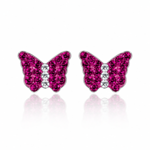 Radiant Butterfly Stud Earrings in 925 sterling silver – additional view
