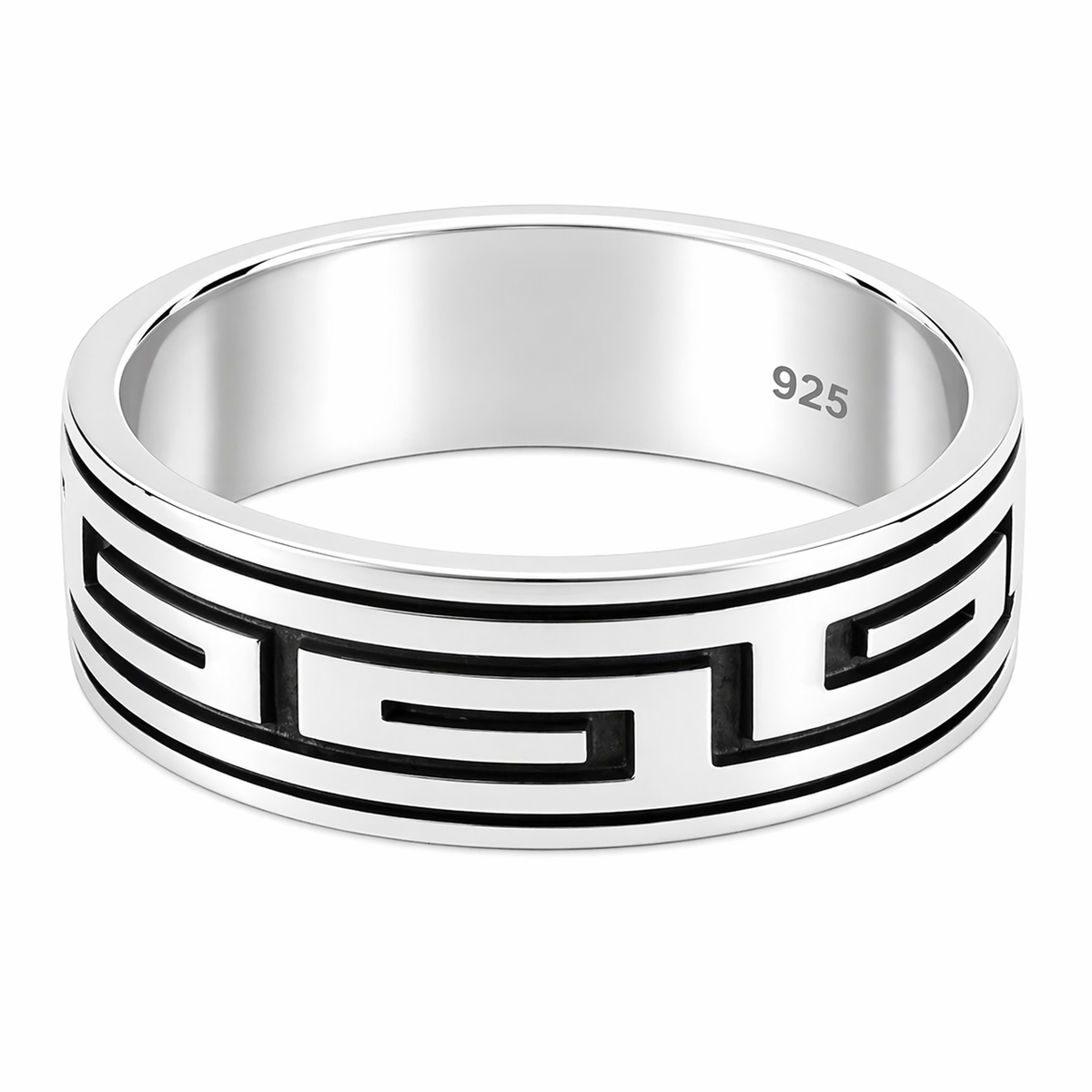 Rectangular Maze Band Ring in 925 sterling silver – main view