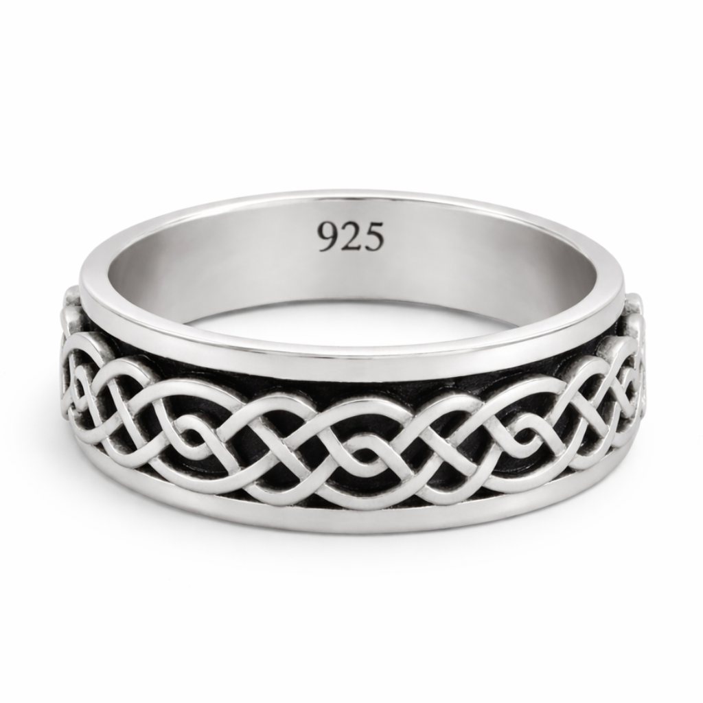 Celtic Knot Spinner Ring in 925 sterling silver – main view