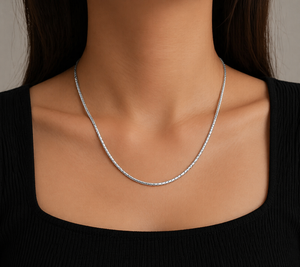 Round Box Link Chain in 925 sterling silver – side view