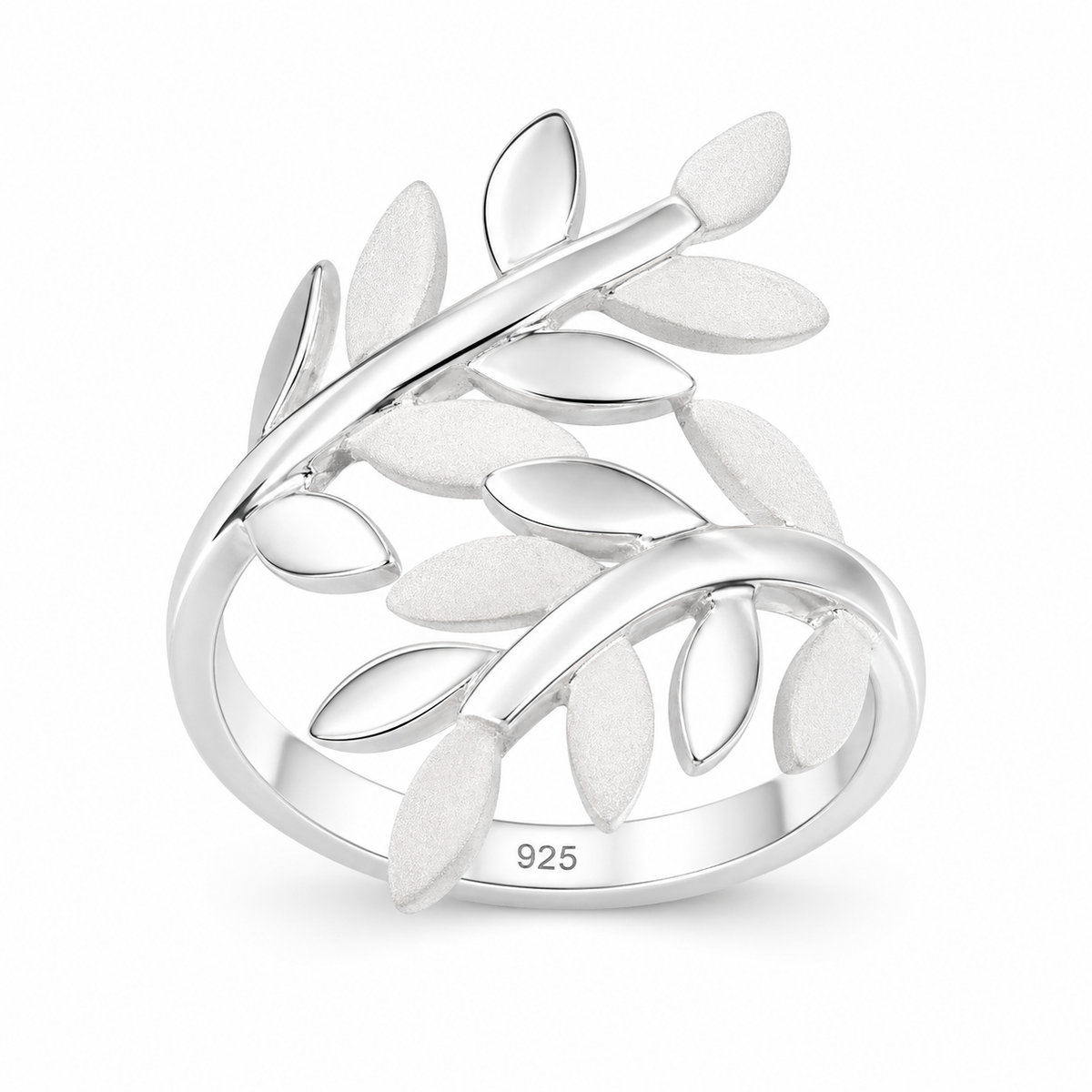 Satin Vine Leaf Thumb Ring