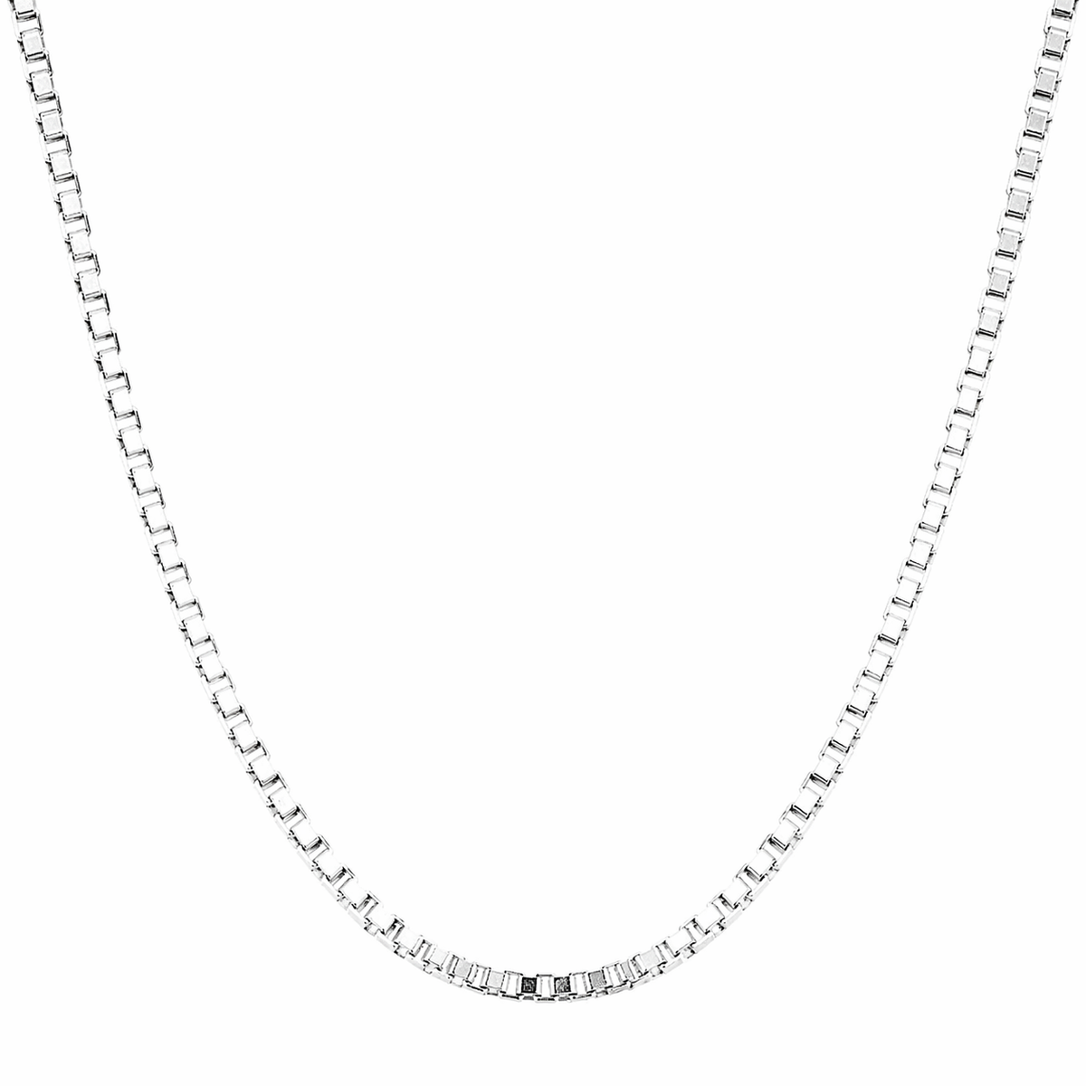 Square Box Link Chain in 925 sterling silver – angle view