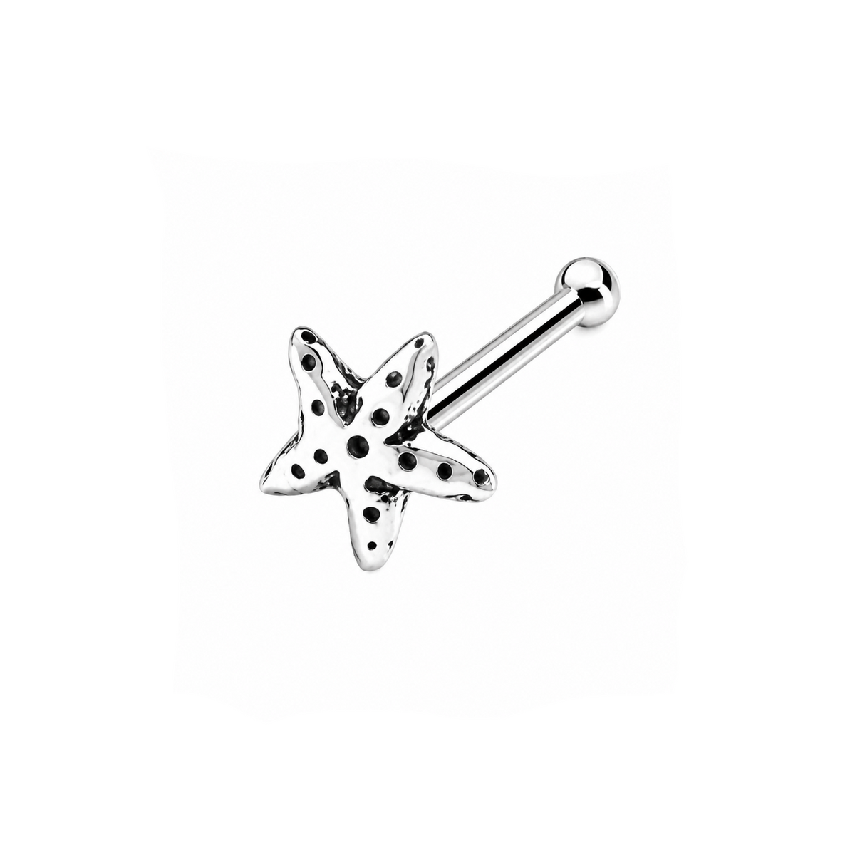 Starfish Nose Bone Stud in 925 sterling silver – main view