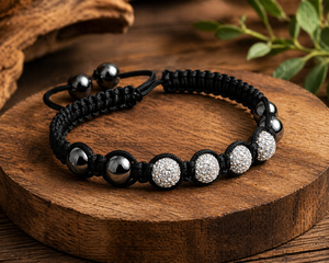 Four-Ball Shamballa Bracelet in 925 sterling silver – side view