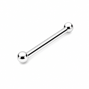 Polished Sphere Nose Bone Stud in 925 sterling silver – angle view