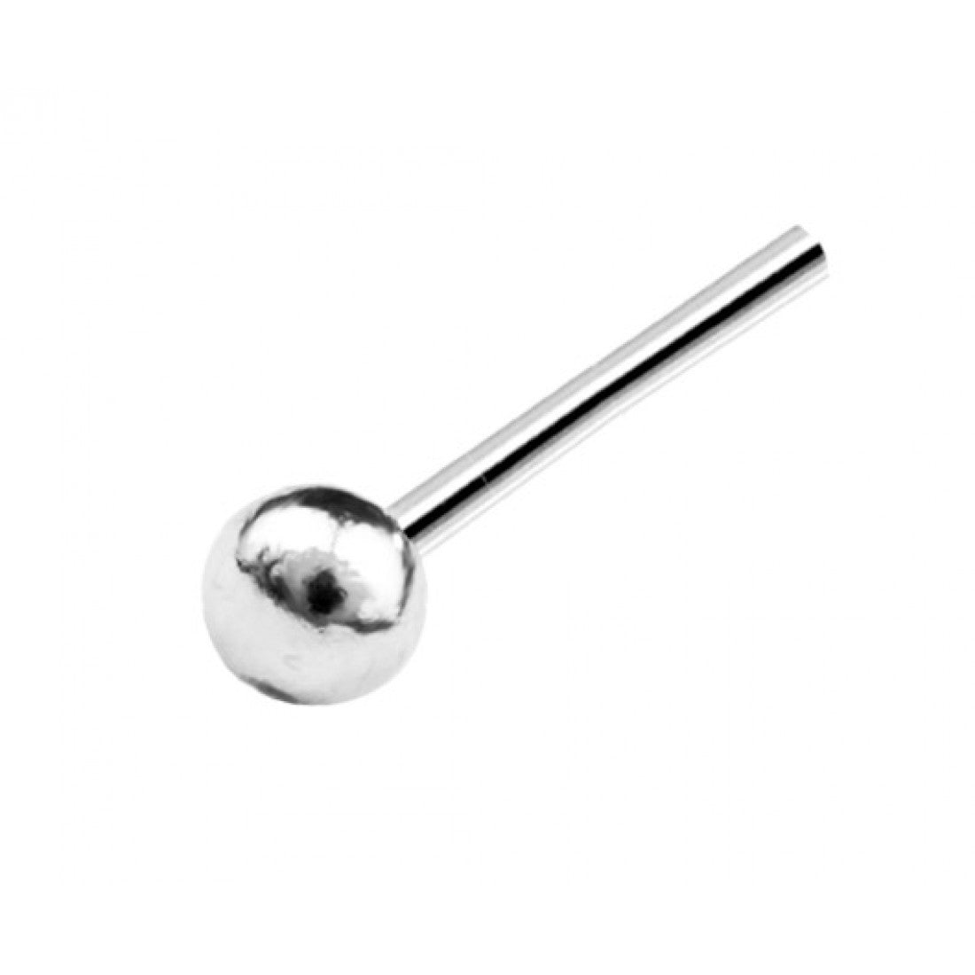 Classic Ball Nose Pin Stud in 925 sterling silver – angle view