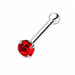 Round Crystal Nose Pin Stud in 925 sterling silver – additional view