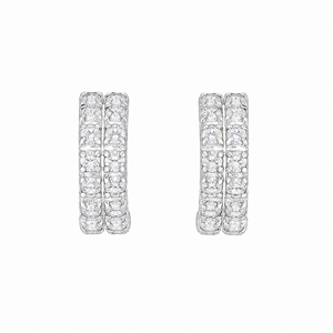 Radiance Sterling Silver Pavé Huggie Earrings in 925 sterling silver – side view