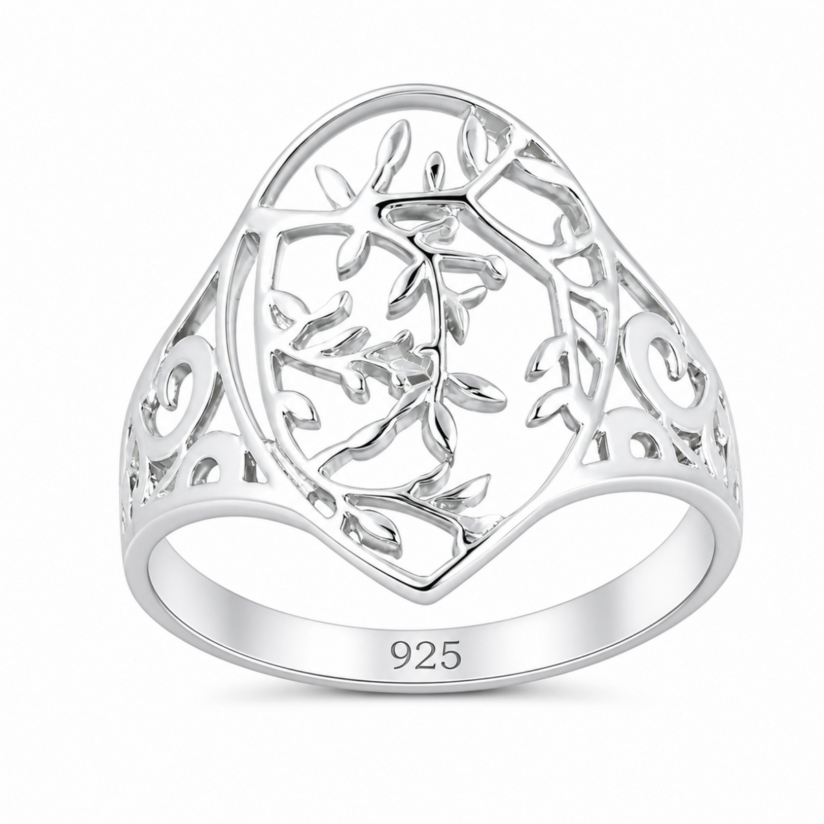 Filigree Floral Oval Ring