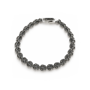 Marcasite Three Leaf Bracelet in 925 sterling silver – main view