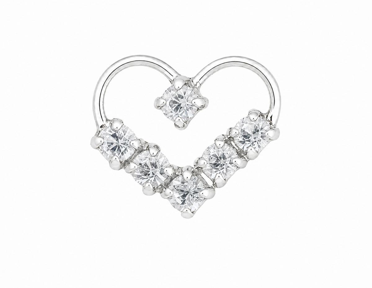 Celestial Heart Open Stud Earrings in 925 sterling silver – additional view