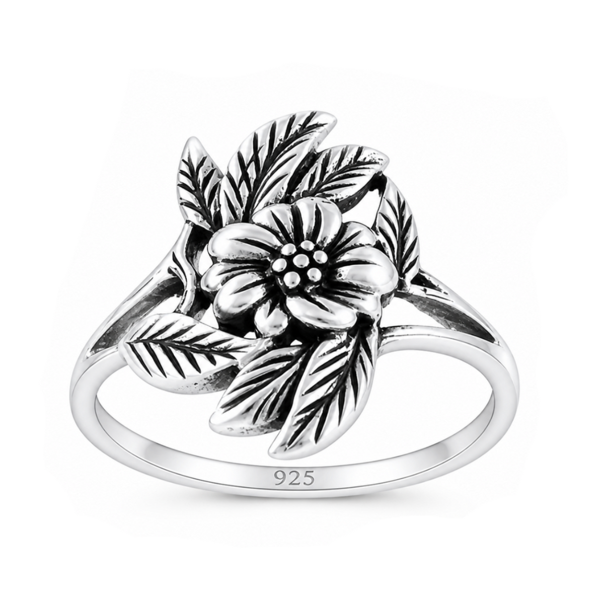 Sterling Silver Rose Ring