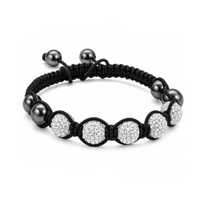 Five-Ball Shamballa Bracelet in 925 sterling silver – main view