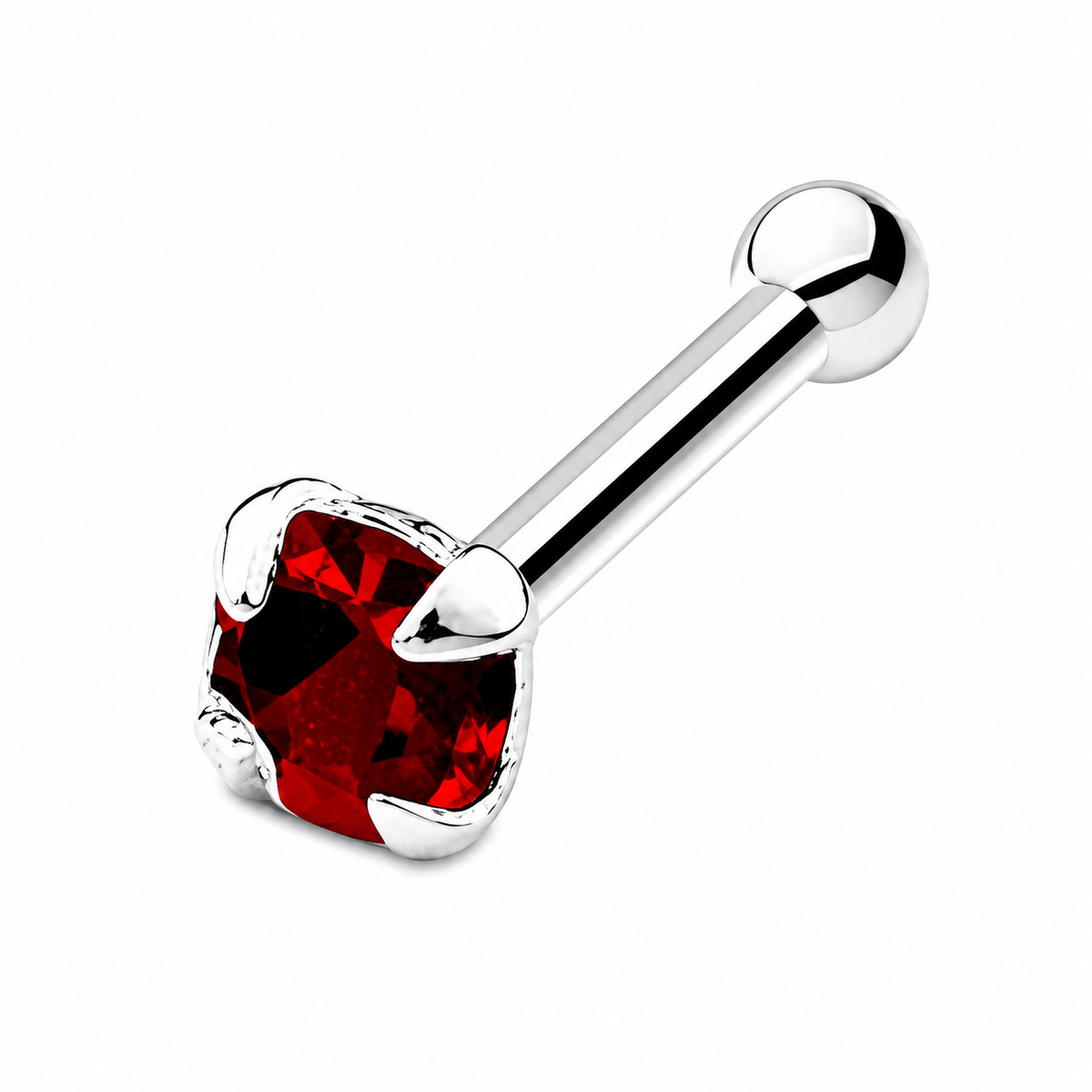 Square Crystal Nose Bone Stud in 925 sterling silver – additional view