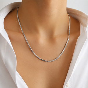 Twisted Oxidised Rope Chain in 925 sterling silver – angle view