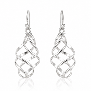 Twisted Infinity Spiral Earrings in 925 sterling silver – main view