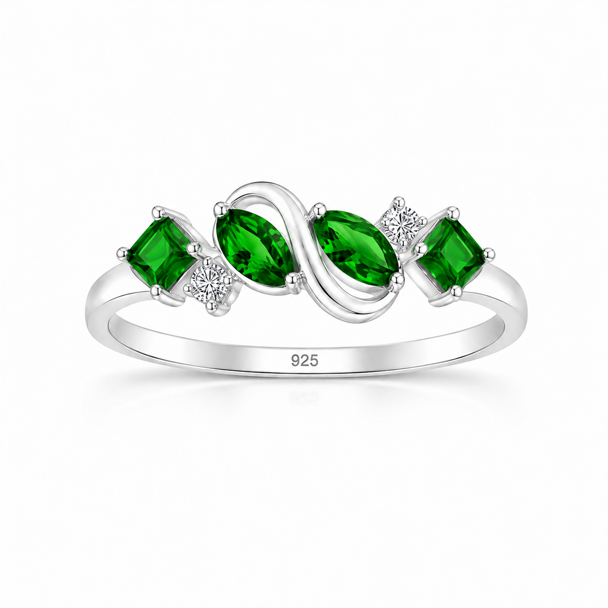 Verdelle Green & Clear Twist Ring